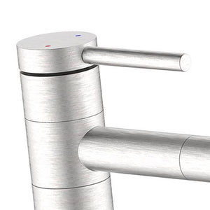 Miscelatore lavabo in acciaio spazzolato con bocca orientabile 360° - Serie Spring