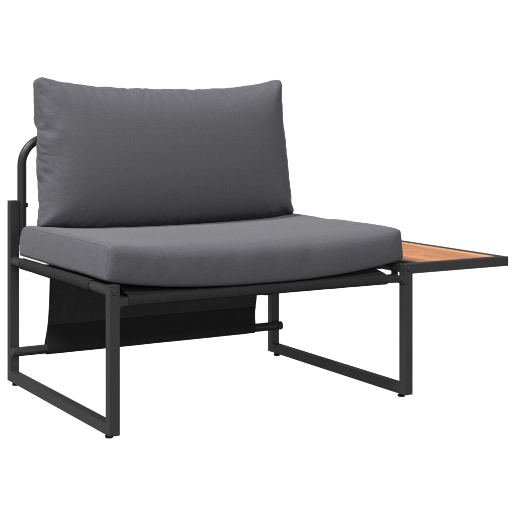 Set da Pranzo da Giardino in 3 Pezzi con Cuscini Antracite