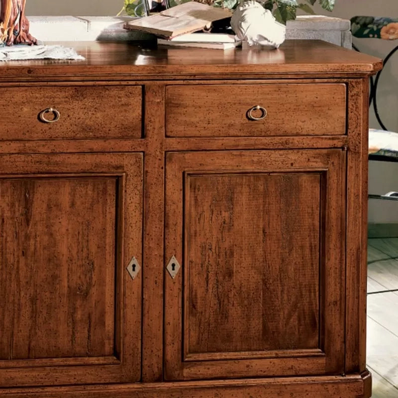 Credenza 2 porte in legno noce arte povera 112x49x98 (1100) - Mobili 2G