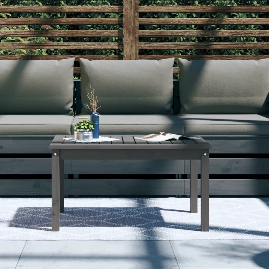 Tavolo da Giardino Grigio 82,5x50,5x45 cm Legno Massello Pino 824115