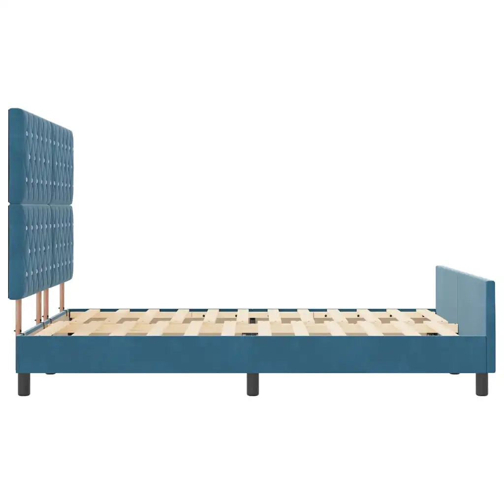 Letto a molle con testiera Blu Scuro 160 x 200 cm Velluto 3344889