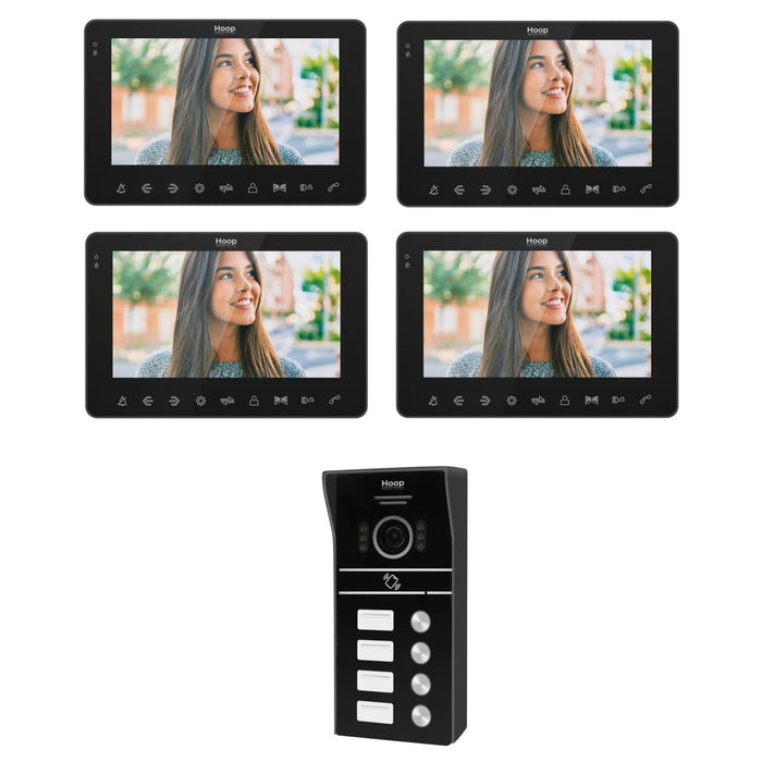 DPLUS KIT VIDEOCITOFONO 4 MONITOR INTERNI + UNITÀ ESTERNA KIT4_TAG7WIFIB
