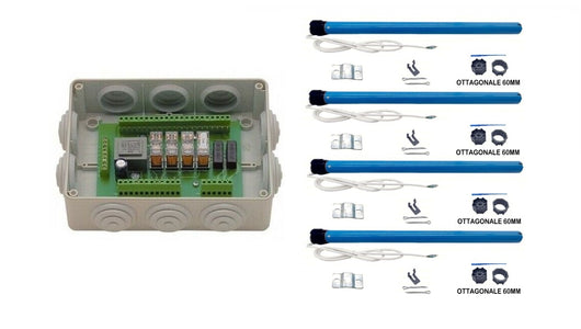 KIT COMPLETO CON 4 MOTORI TAPPARELLA TAPPARELLE 100 Kg 50NM AUTOMAZIONE TUBOLARE