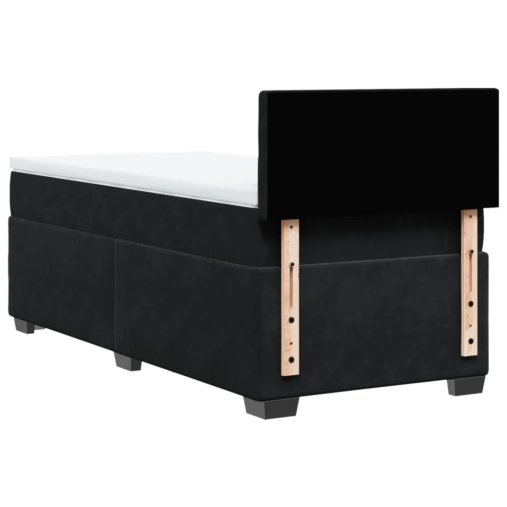 Giroletto a Molle con Materasso Nero 80x200 cm in Velluto 3286176