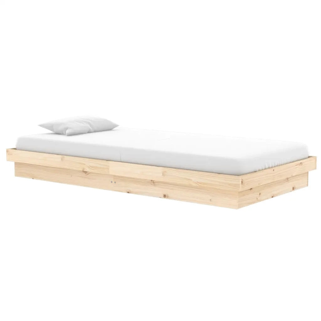 Letto singolo | Letto per adulti | Giroletto in Legno Massello 90x200 cm