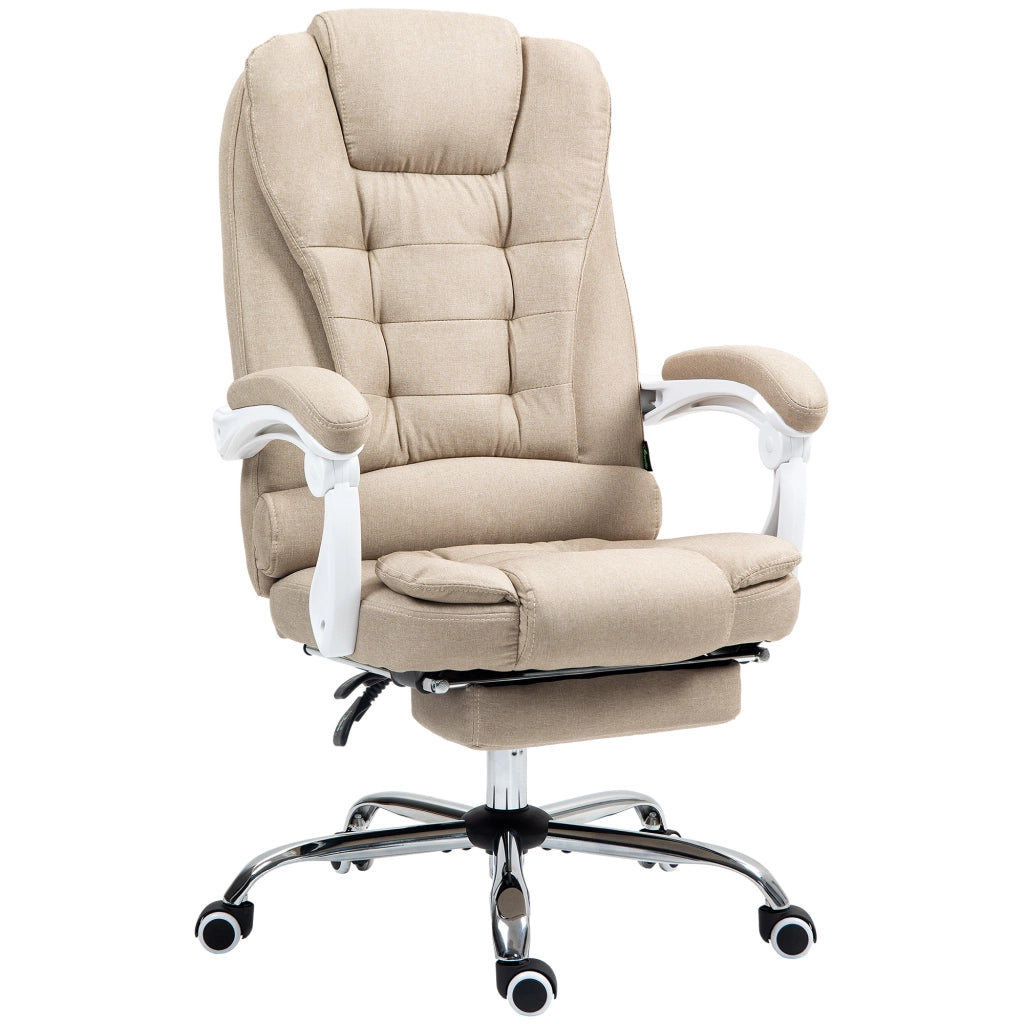 Sedia da Ufficio Manager con Poggiapiedi ¨C Xylo ¨C Schienale Reclinabile, Braccioli Imbottiti, Beige