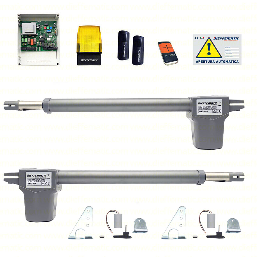 Kit BHG 400 CANCELLO ANTE BATTENTI SI ADATTA A FAAC GENIUS G-BAT 230V 433Mhz 3m