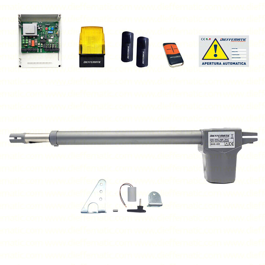 KIT BHG 400 APRICANCELLO 1 ANTA DX BATTENTE A 220V COMPATIBILE CON FAAC CAME BFT