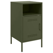 Comodino | Armadio da Notte | Mobiletto da notte Verde Oliva 36x39x68 cm in Acciaio
