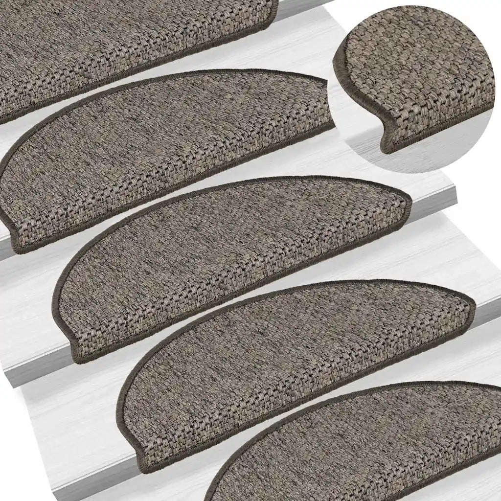vidaXL Tappeti Adesivi per Scale Sisal 30pz 65x21x4cm Beige Marrone