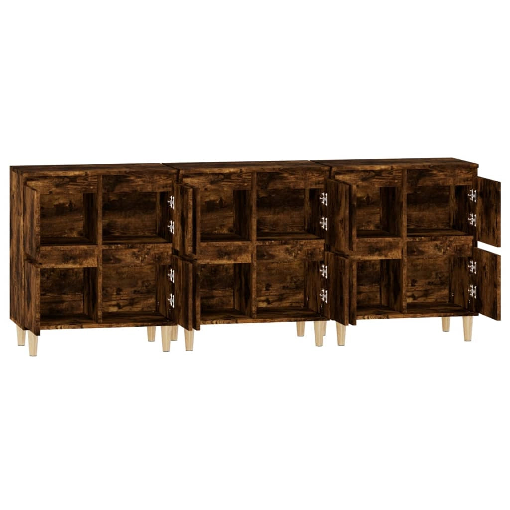Buffet credenza cassettiera armadio mobile contenitore organizer per cucina soggiorno salotti 3 pezzi 60 x 35 x 70 cm legno ingegnerizzato marrone 02_0037049