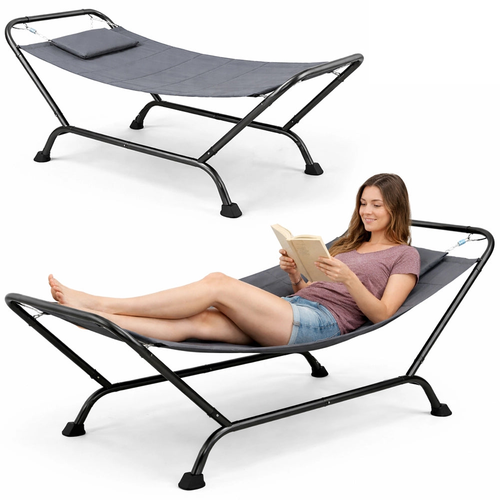 Amaca con Cuscino Grigia Struttura Resistente Antiscivolo e Seduta Ergonomica
