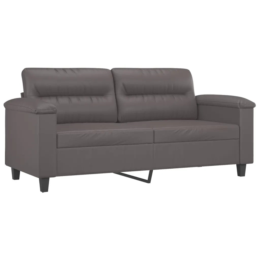 Set di Divani 2 pz con Cuscini Grigio in Similpelle 3202364