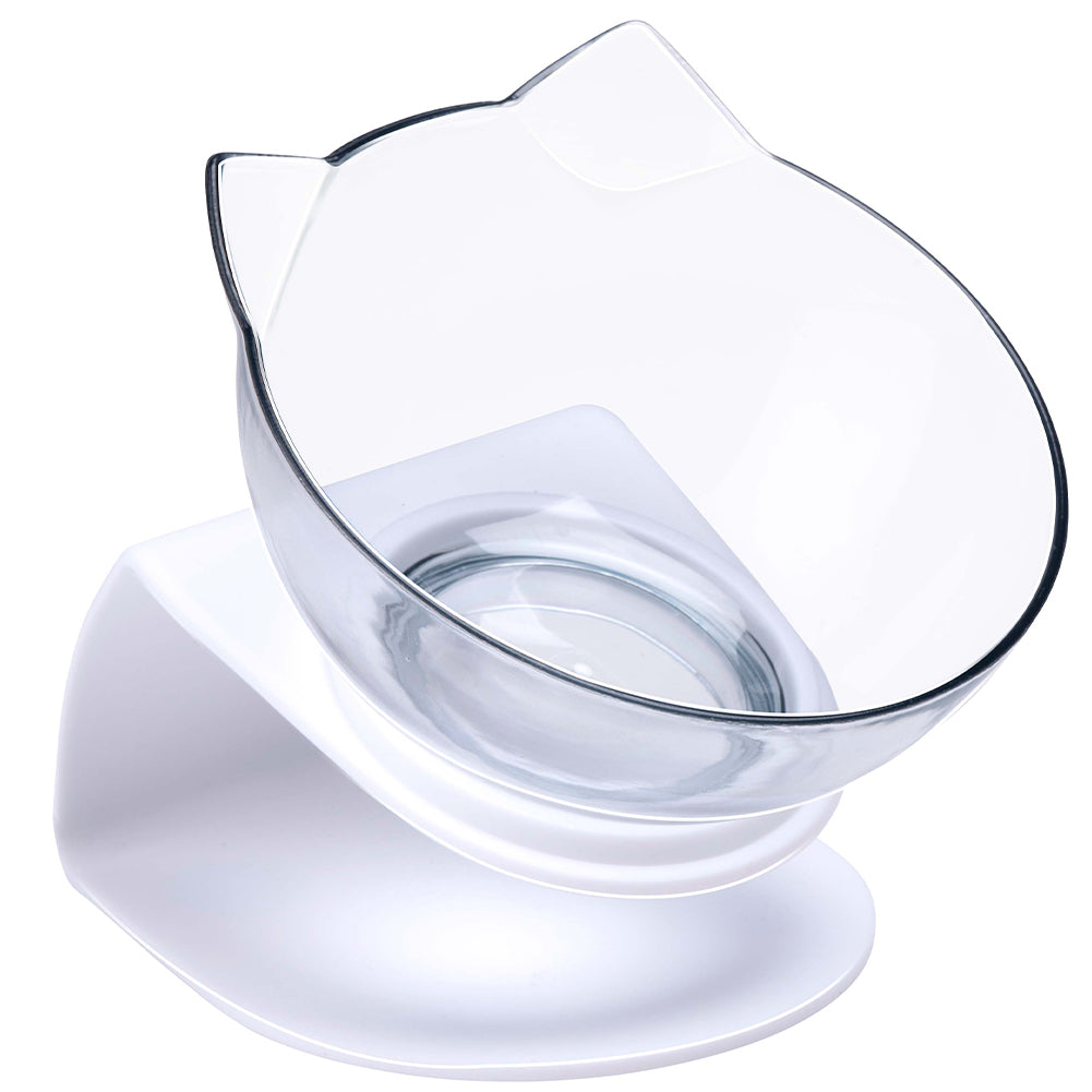 Ciotola per Gatti e Cani Supporto Rialzato Dispenser Animali Inclinazione 15°