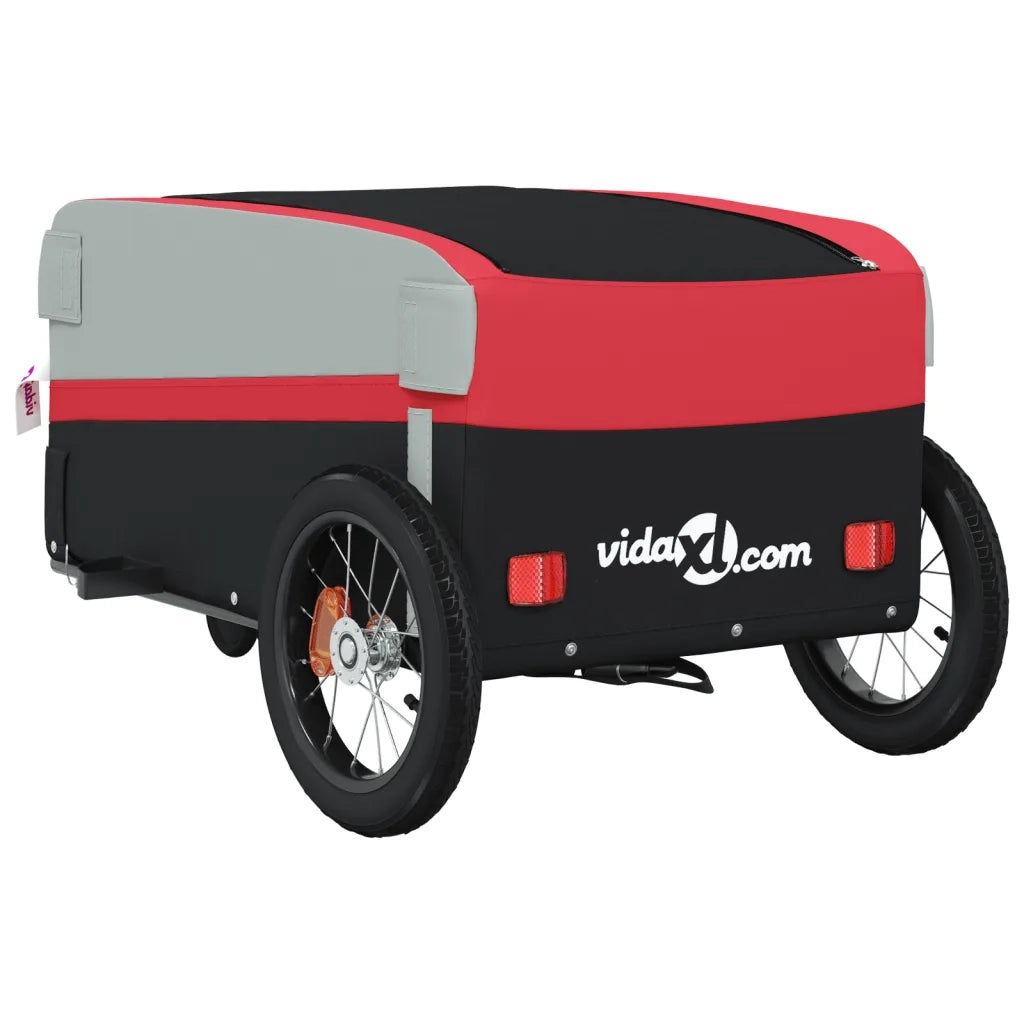 Rimorchio da Bici Nero e Rosso 30 kg in Ferro CFW1581220