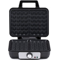 Piastra per Waffle Cialde Manici Termici Rivestimento Antiaderente Potenza 1000W