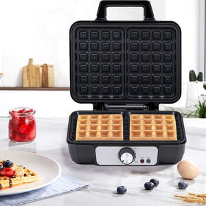 Piastra per Waffle Cialde Manici Termici Rivestimento Antiaderente Potenza 1000W