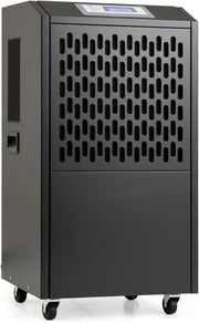 Deumidificatore Elettrico 118L/Giorno, Deumidificatore Professionale Industriale con Ruote, Tubo di Scarico, Timer 24 Ore, Filtro Rimovibile Lavabile, per Cantine, Magazzini, Scantinati (Nero)