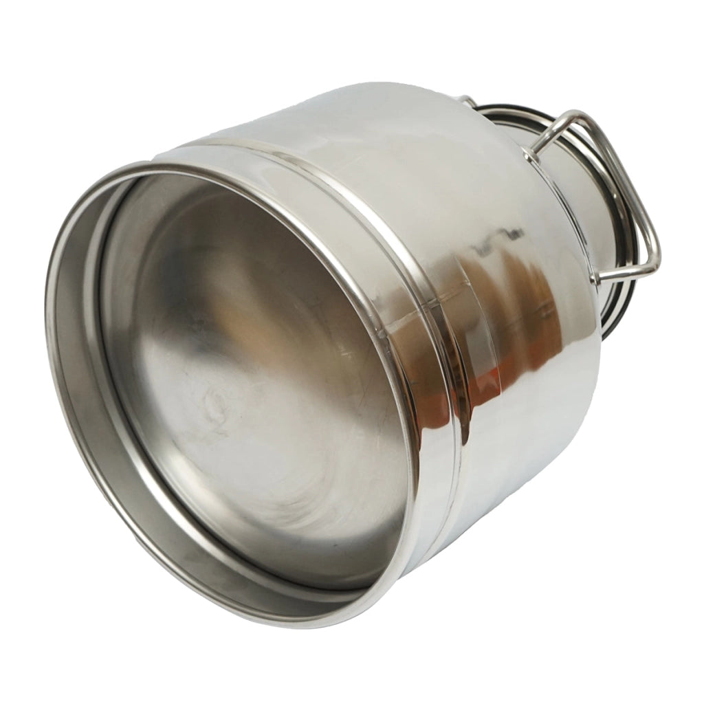 Brocca per latte in acciaio inox con coperchio, mungitrice per mucche da 20 litri Breckner Germany