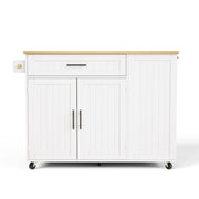 Carrello da cucina con 1 cassetto; vano pattumiera; ripiani sulla porta e piano ribaltabile; bianco; 130 × 70 × 93 cm