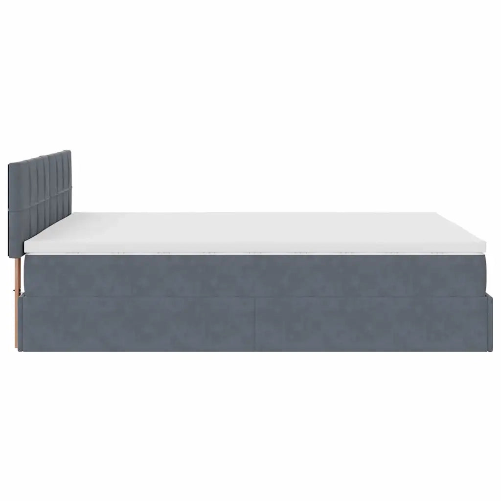 Struttura Letto Pouf con Materasso 140x190 cm Velluto 3312621