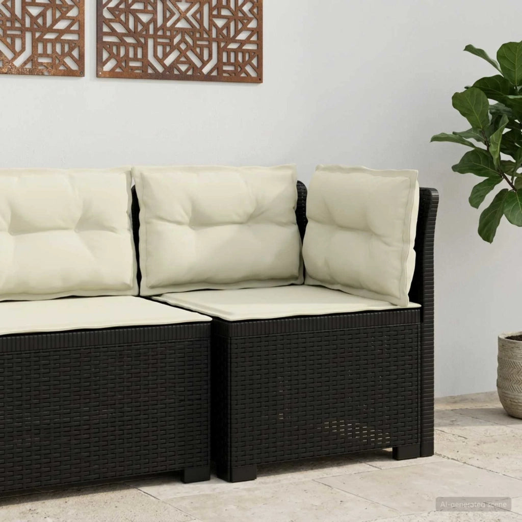 Divano da Giardino a 1 Posto con Cuscini Aspetto Rattan PP 8011832