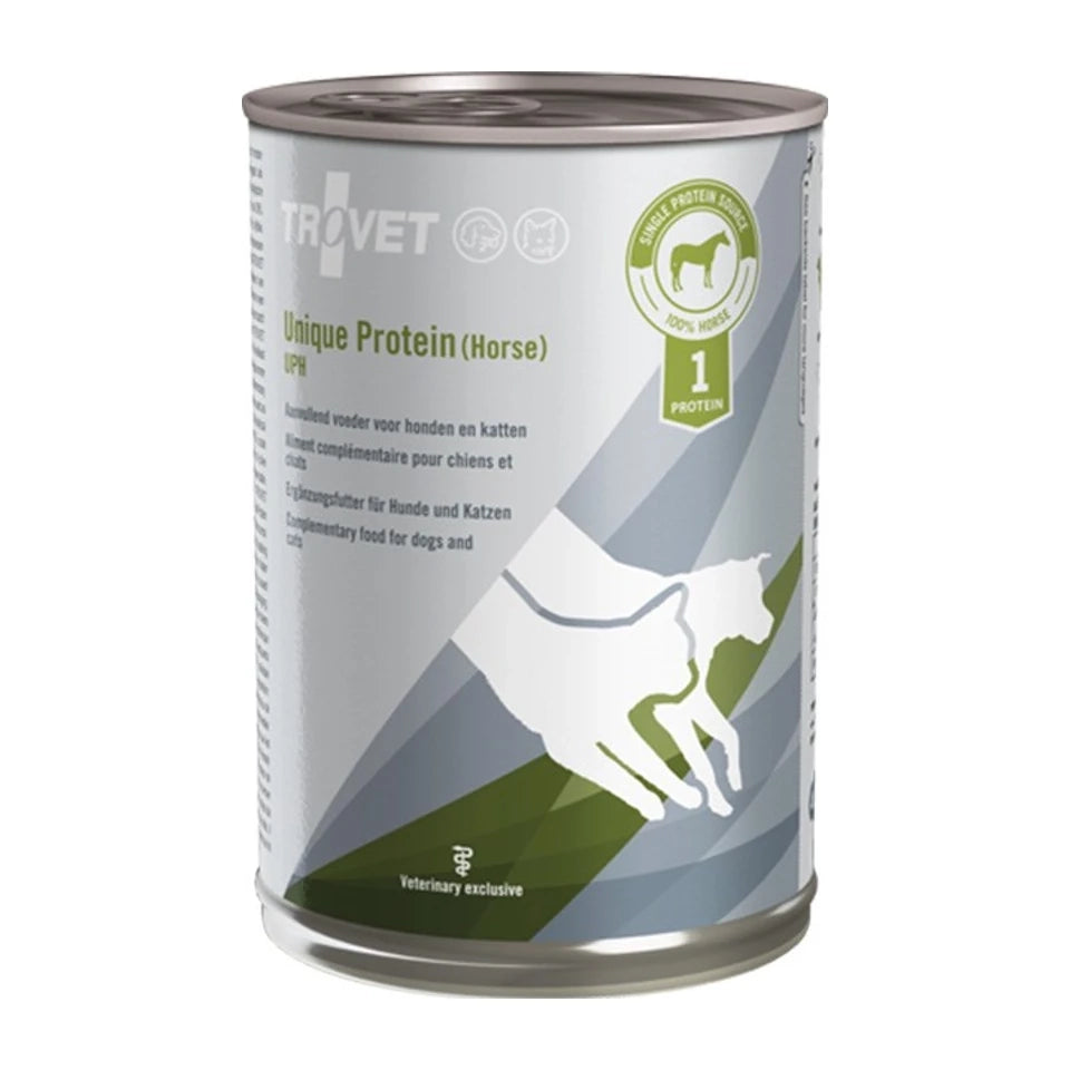 TROVET Unique Protein UPH con cavallo - Cibo umido per cani e gatti - 400 g