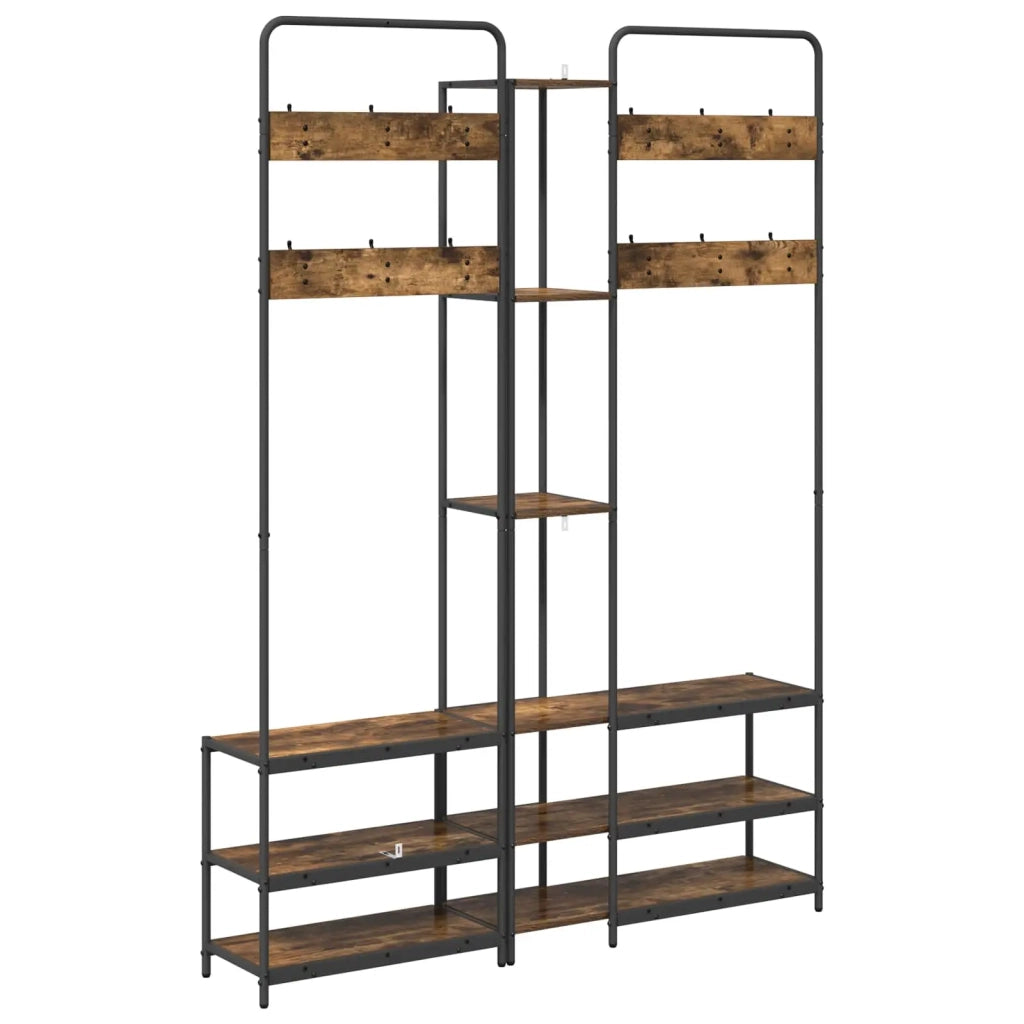 Appendiabiti con panca per scarpe Rovere Fumo 8012046