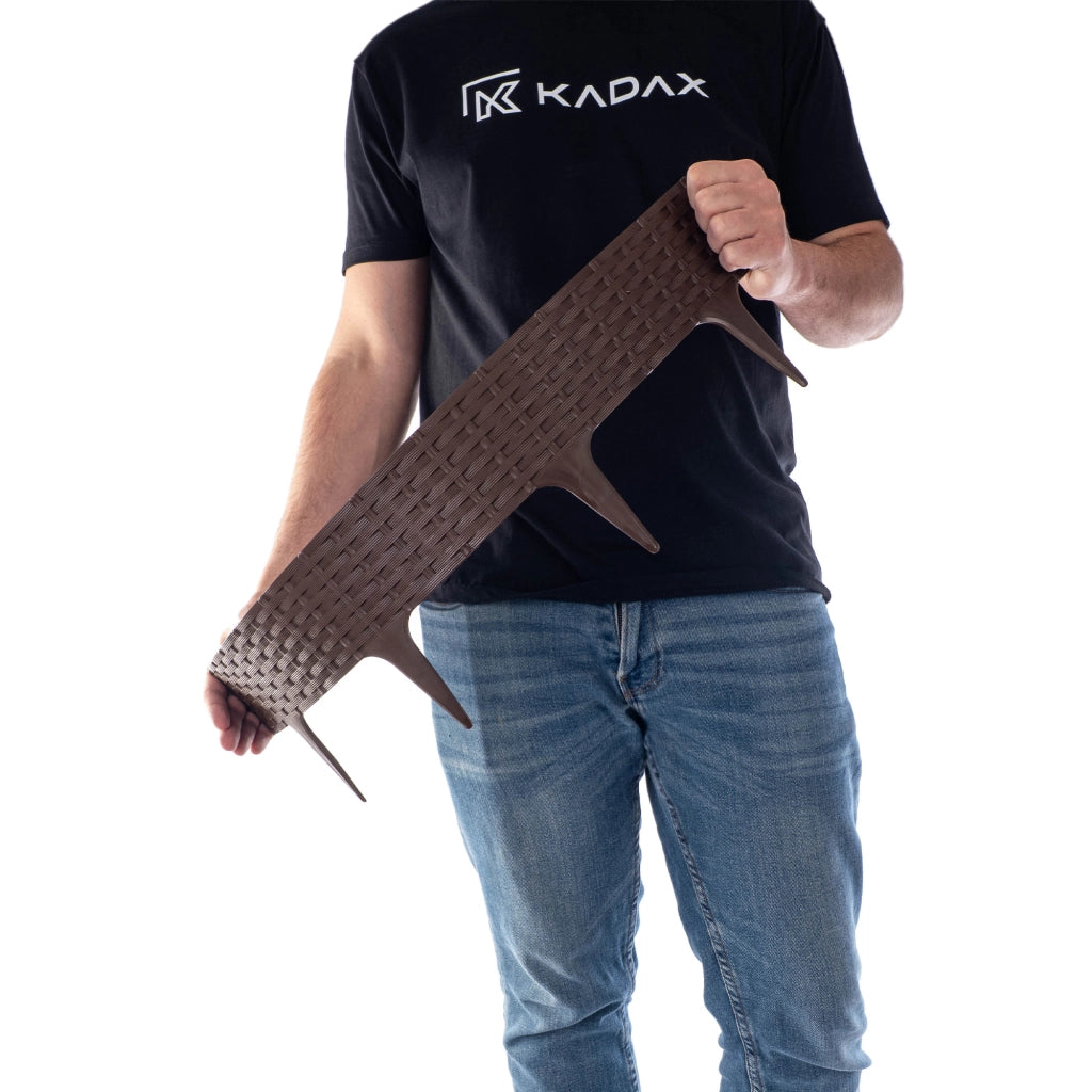 Bordura per prato KADAX, recinzione a palizzata per giardino, marrone, 390 cm, 5 pezzi