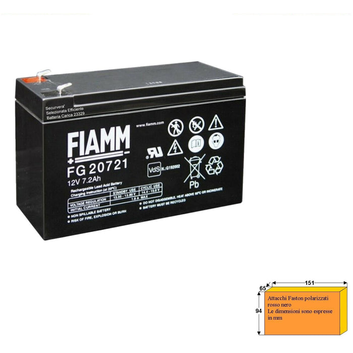 BATTERIA RICARICABILE FIAMM 12V 7,2AH Securvera SF-172BRFSCSB