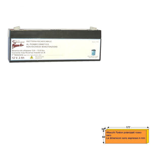 BATTERIA RIARICABILE SECUR 12V 2,0AH PB VRLA Securvera SV-120BRFSCSE