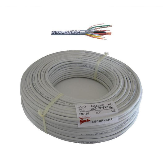 CAVO SCHERMATO ANTIFIAMMA 2X0,50+8X0,22 PER ANTIFURTO Securvera SM-2S8CSAFTSB