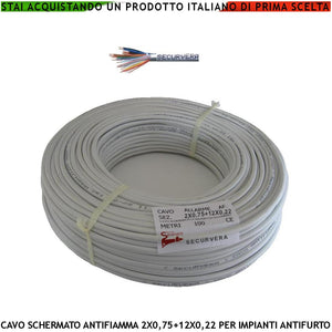 CAVO SCHERMATO ANTIFIAMMA 2X0,75+12X0,22 PER ANTIFURTO Securvera SM-G12CSAFTSB