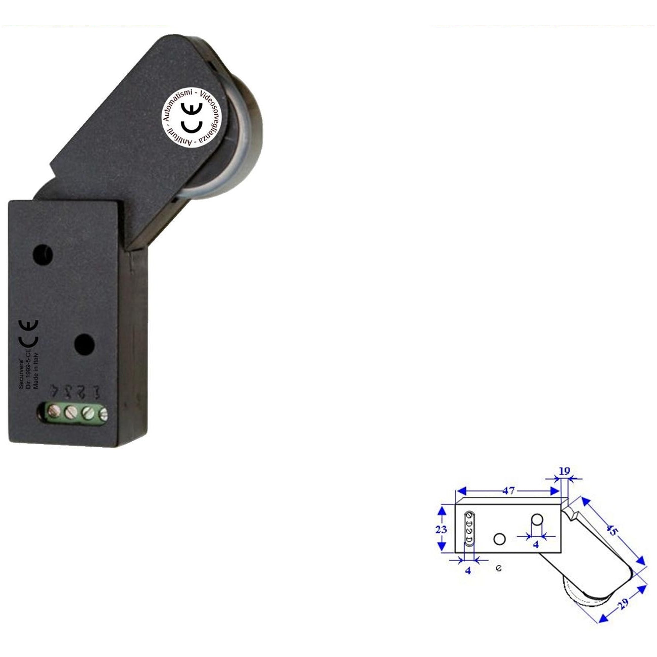 ROTELLO CONTATTO ALLARME A PASSAGGIO Securvera SE-RCMURCVAPD