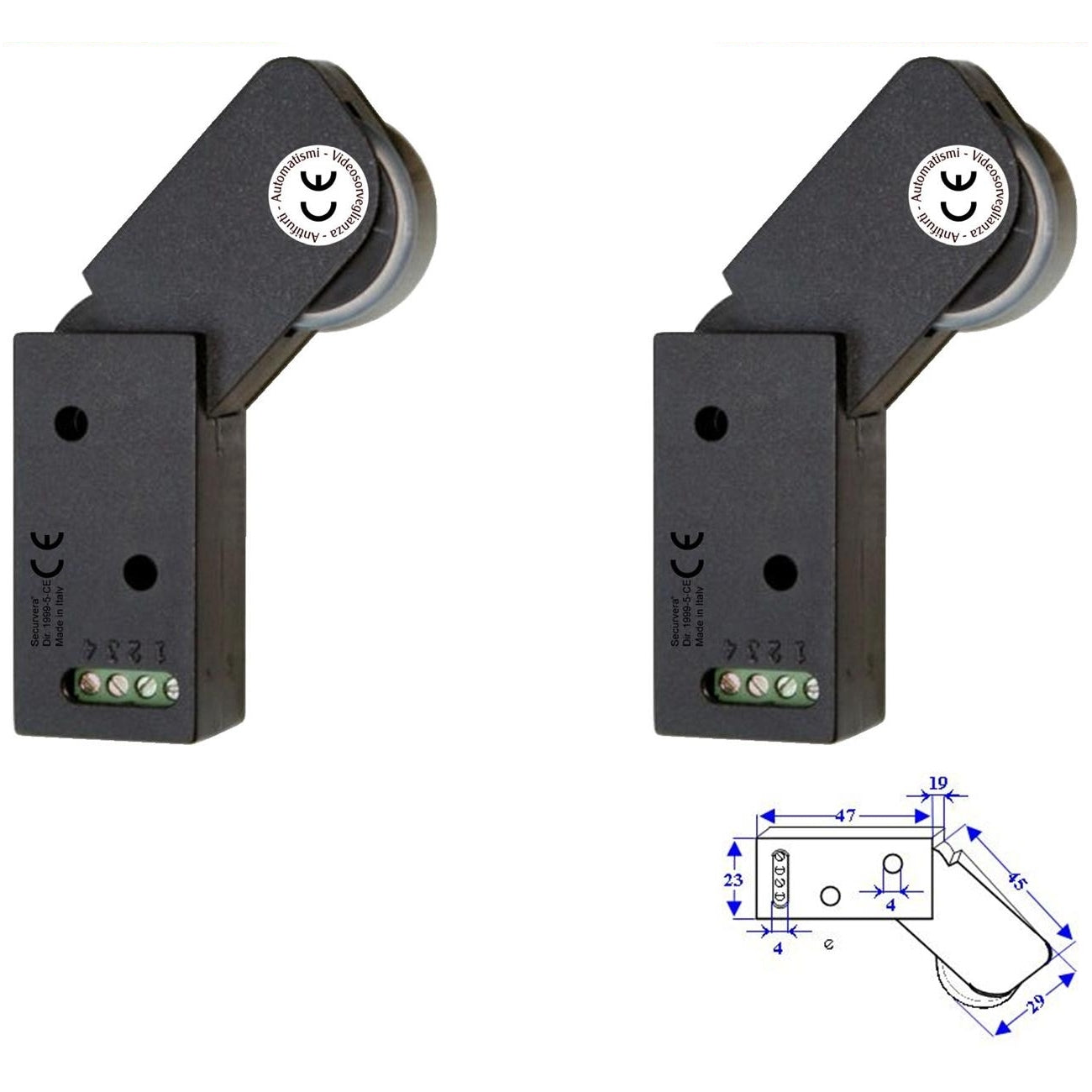 2 ROTELLI CONTATTI ALLARME A PASSAGGIO Securvera SE-RCMDRCVAPE