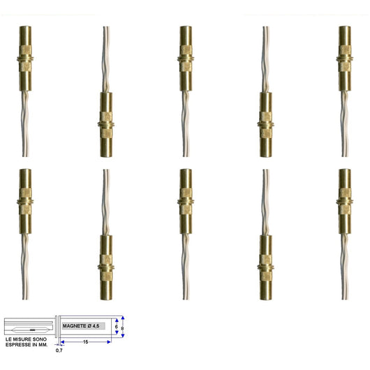10 MINICONTATTI MAGNETICI DA INCASSO CILINDRICI A CHIODO Securvera ST-105XCMOCOD