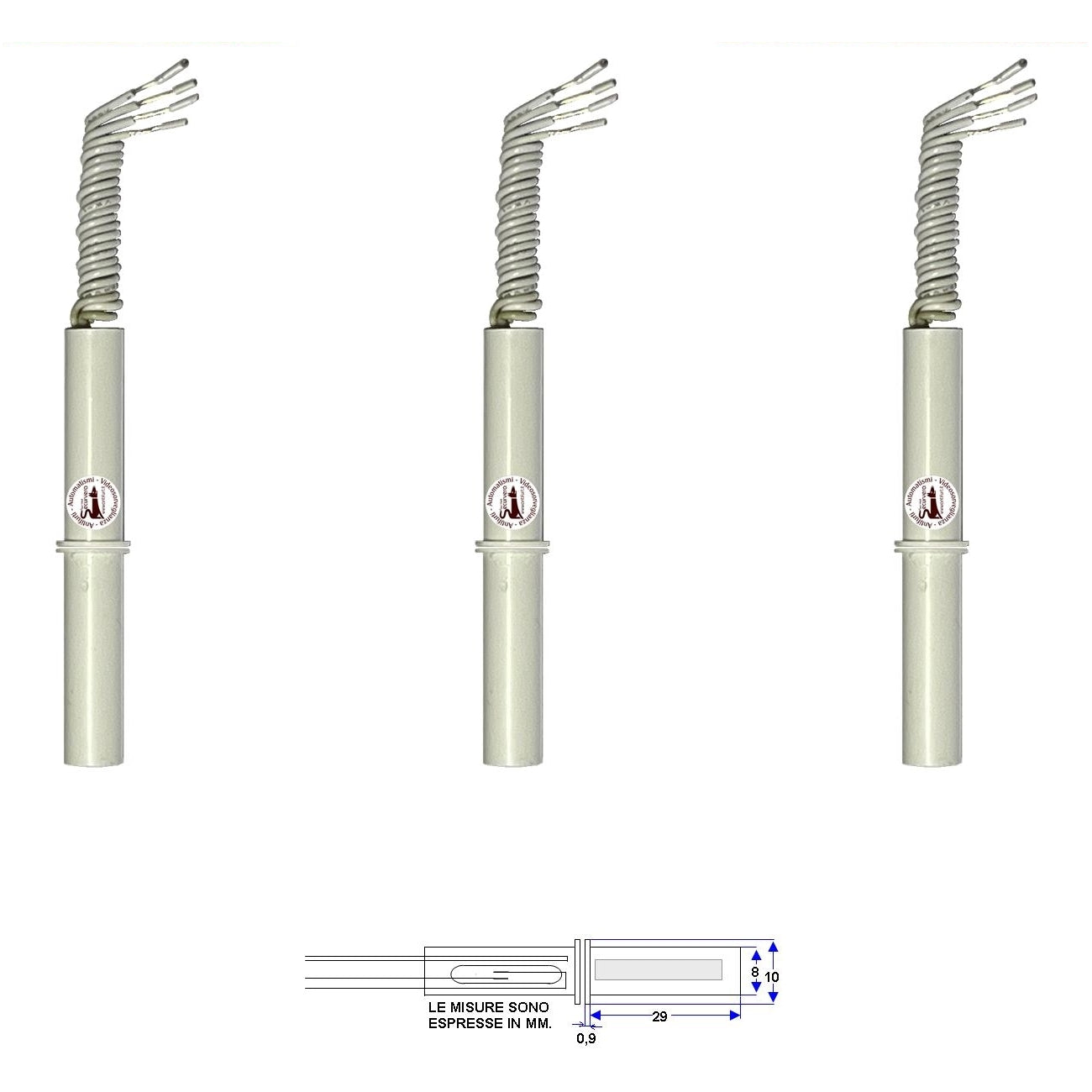 3 CONTATTI MAGNETICI DA INCASSO PER INFISSI NON FERROSI Securvera ST-415CPTSMPC