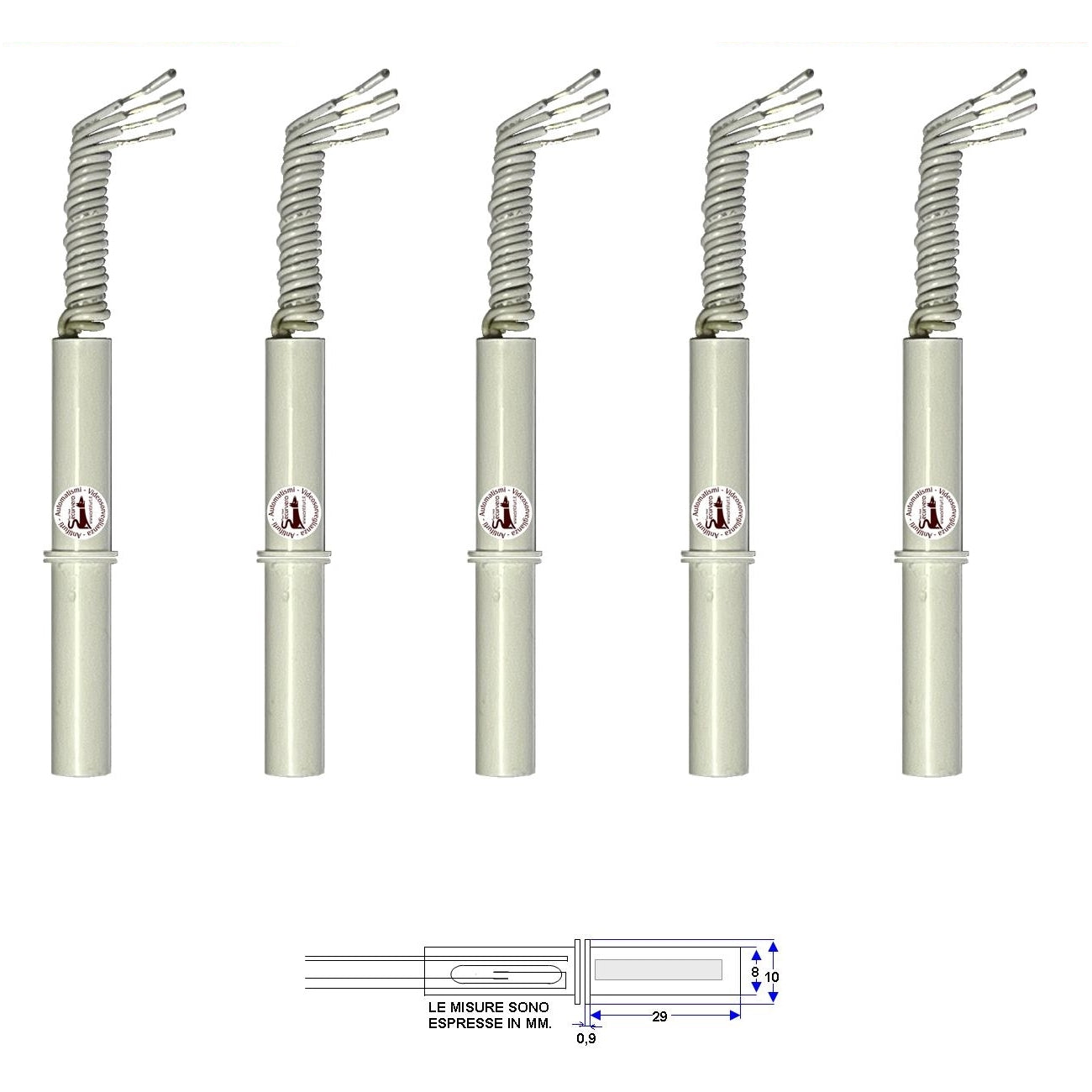 5 CONTATTI MAGNETICI DA INCASSO PER INFISSI NON FERROSI Securvera ST-415CPCSMPA