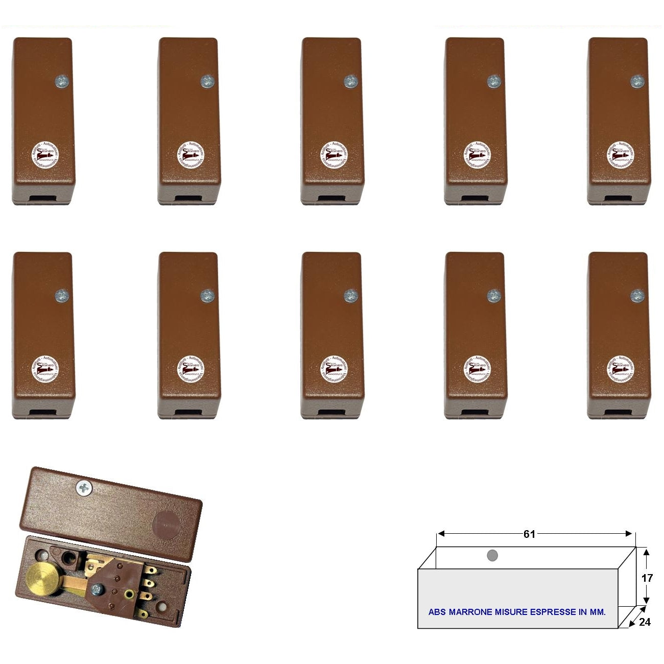 10 SENSORI VIBRAZIONE E SCASSO ADESIVO CONTATTI DORATI Securvera SV-VAMCDNCXVE