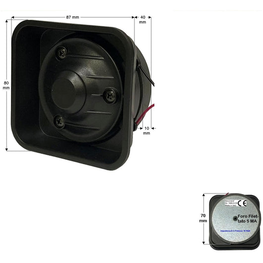 ALTOPARLANTE O TROMBA ESPONENZIALE PER SIRENA 8/15W Securvera SP-G18ARSSPLD