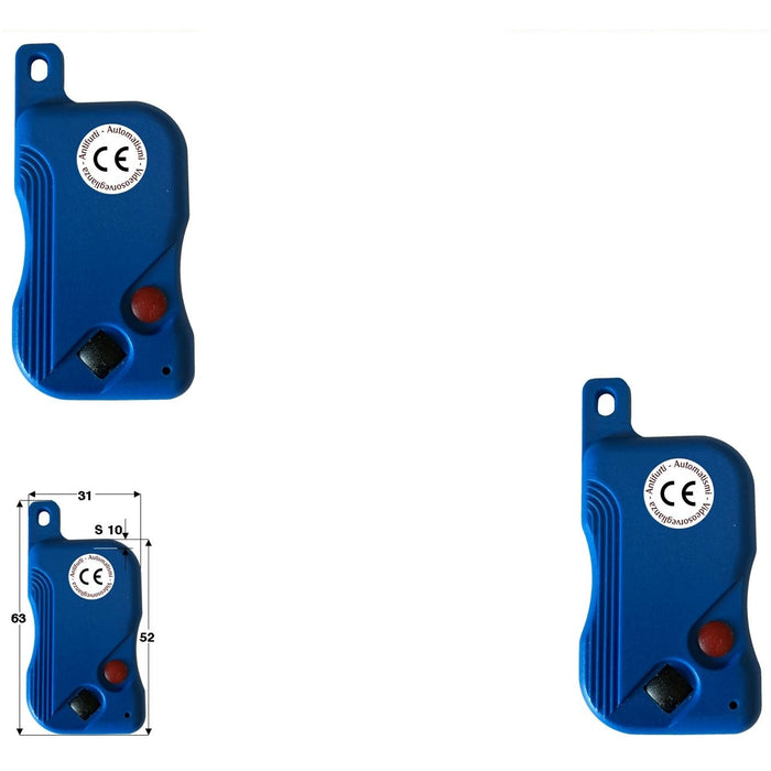 2 RADIOCOMANDI AT2BLU 2 CANALI 433,92 MHz Securvera SL-ATBATDRLWE