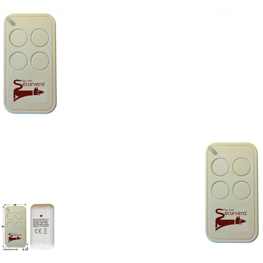 2 RADIOCOMANDI 4 CANALI CODICE UNIVOCO ROLLING CODE Securvera SV-TRC2RC4CSE