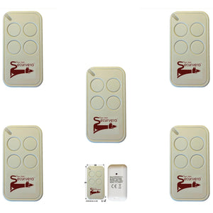 5 RADIOCOMANDI 4 CANALI CODICE UNIVOCO ROLLING CODE Securvera SV-TRC5RC4CSD