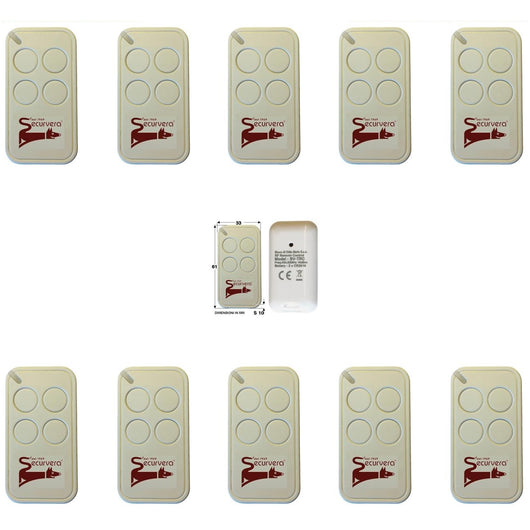 10 RADIOCOMANDI 4 CANALI CODICE RC UNIVOCO INCOPIABILE Securvera SV-TRCDRC4CSC