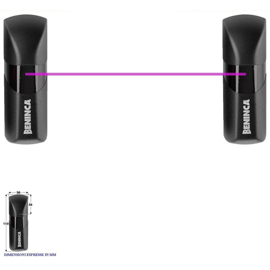 COPPIA DI FOTOCELLULE PORTATA 25 METRI 22/30 Vac Securvera SV-FPNSFPBIPD