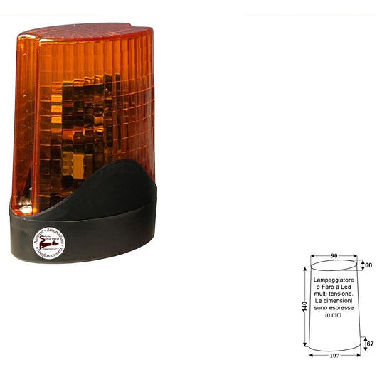 LAMPEGGIATORE O FARO 12 LED MULTITENSIONE Securvera SV-FLBLFLAMUC