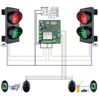 IMPIANTO SEMAFORI 2 LUCI LED ROSSO VERDE 24Vac Securvera SK-SLD2SLDFTA