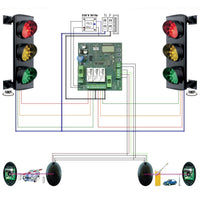 IMPIANTO SEMAFORICO 3 LUCI LED ROSSO GIALLO VERDE 230V Securvera SK-SL3FBSL3SD