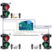 KIT IMPIANTO PRENOTAZIONE 3 SEMAFORI 2 LUCI ROSSO VERDE Securvera SS-KTCS2L3FRC