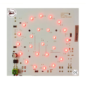 SCHEDA CIRCUITO CON 24 LED ROSSI 24Vacdc PER SEMAFORO Securvera SS-SSRCLRLALA